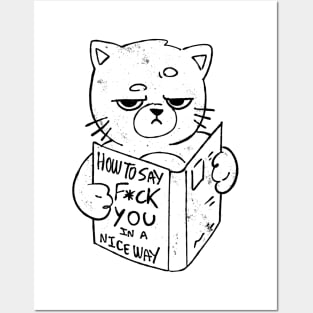 Nice Way to Say - Funny Grumpy Sarcasm Cat Gift Posters and Art